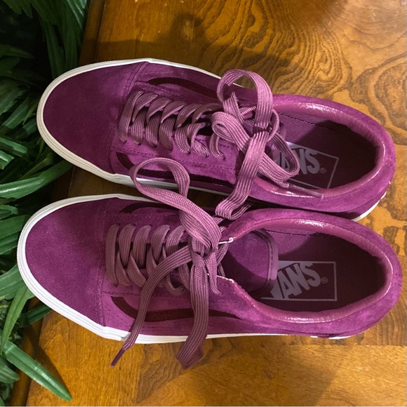 Vans Purple Suede Platform Old Skool Sneakers - Picture 6 of 8